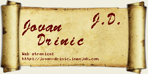Jovan Drinić vizit kartica